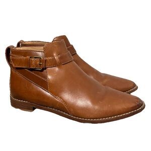 Madewell The Hollis Leather Ankle Boots Size 7 M Brown Equestrian English Saddle